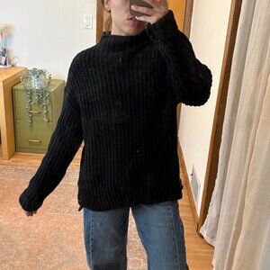Madewell Chunky Knit Turtleneck Sweater with button details